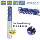 VHM Schaftfräser 2,5 mm Z4, NACO beschichtet...
