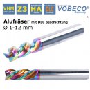 VHM Alu-Schaftfräser, Z=3, VHM 55° mit DLC...