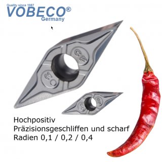 Wendeschneidplatte VCGT110301-CF VP2630 für Stahl, Edelstahl, Super