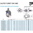 VDI 50 Bohr- und Fräskopf schwenkbar DIN 5480...