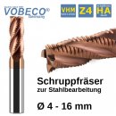 VHM-Schruppfräser TiSiN Beschichtung Z4 12 mm...