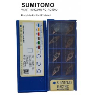 Sumitomo Wendeschneidplatte VCGT110302MN-FC AC530U